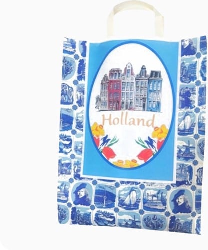 Delfter Blau Geschenktasche mit Tulpen