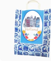 Delfts Blauw cadeautas met mix van 50 Darwin tulpen  - direct leverbaar!-2