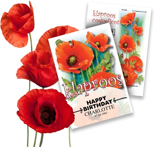 Personalisierte Werbegeschenke Samen Pakete Mohn 5.000 Stück